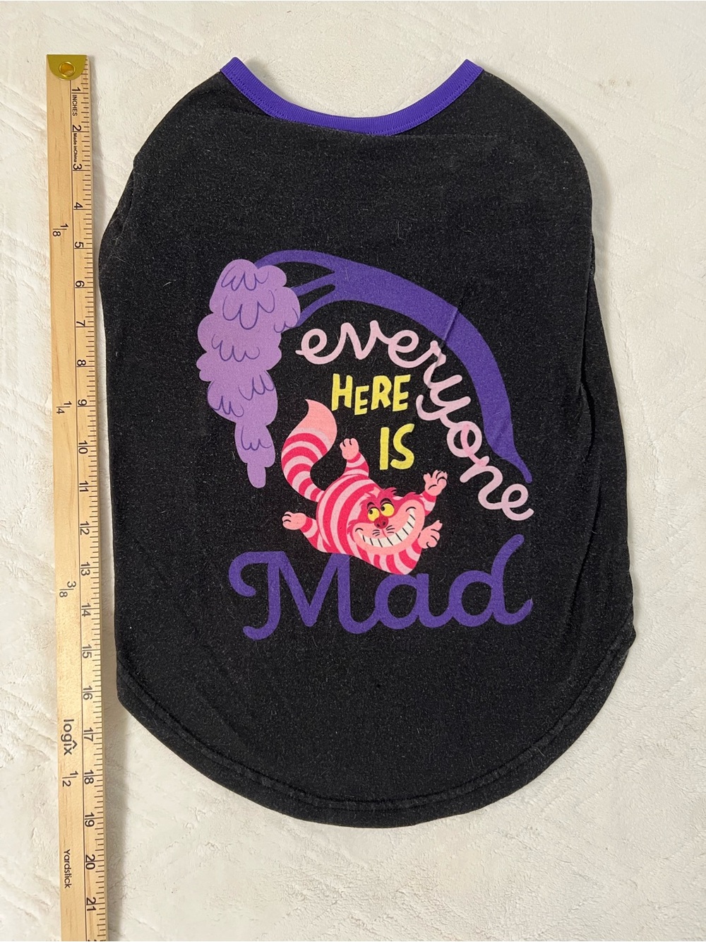Disney  "Everyone Here Is Mad" Dog Graphic Tee with Purple Trim